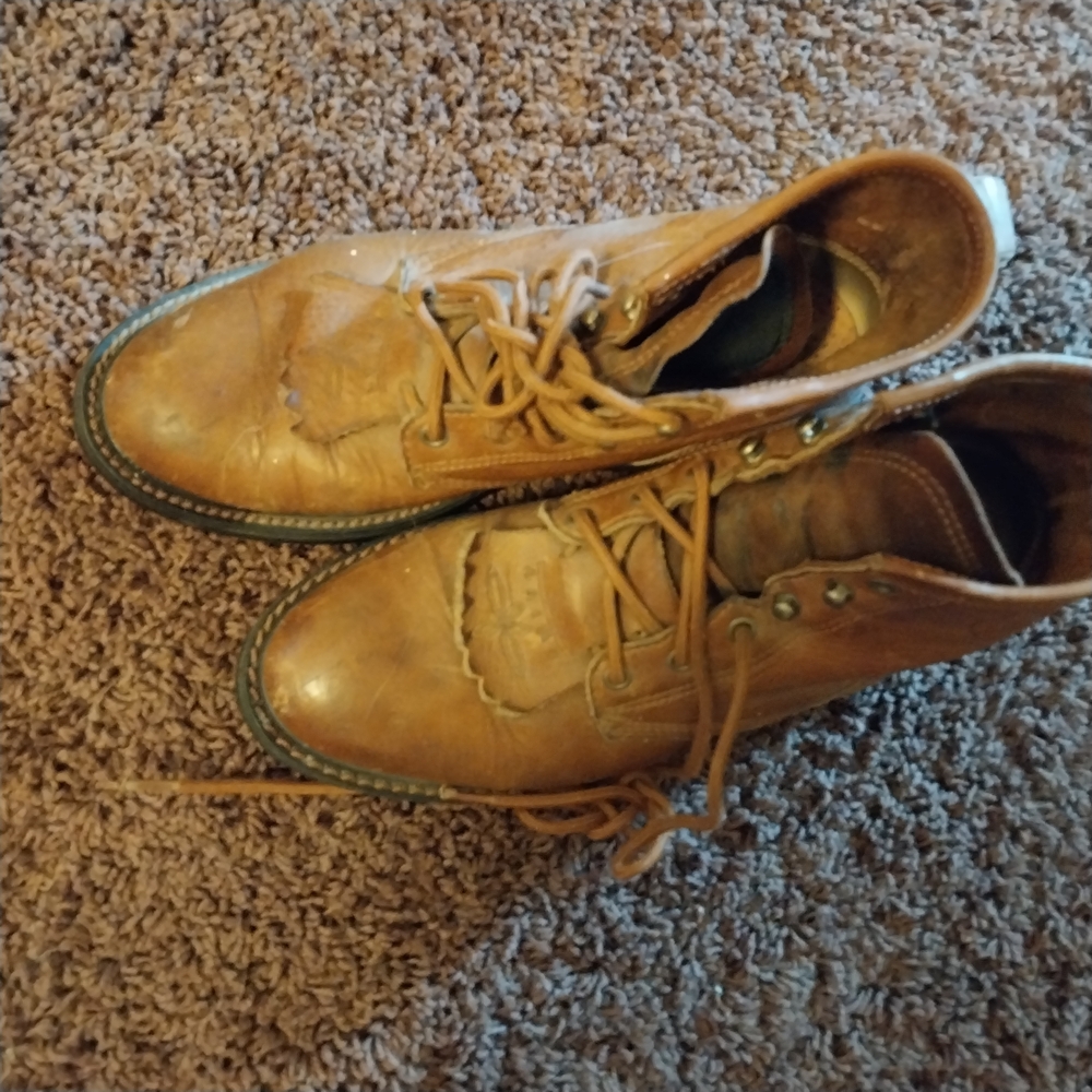 Justin Boots Brown Leather Lace-Up Winter Boots